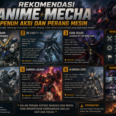 Rekomendasi Anime Mecha Penuh Aksi dan Perang Mesin